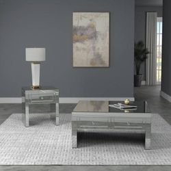 Mirrored Coffee Table with Crystal Knobs!  SUPER SALE!