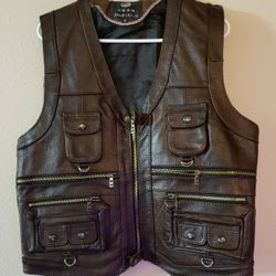 
Zhenpixilie Brown Leather  Tactical Vest Size Asian 3XL
