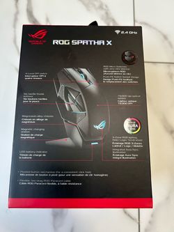 ASUS - ROG Spatha X Optical Gaming Mouse with 12 Programmable Buttons and Magnetic Charging Stand - Wireless - Black New ASUS ROG Spatha X wireless g