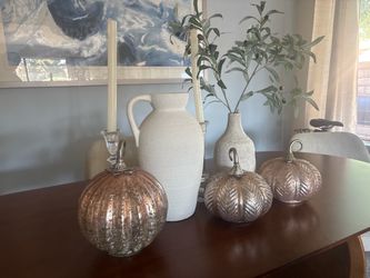 Mercury Glass Pumpkin Decor Set of 3