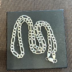 925 Sterling Silver Figaro Chain Men’s Necklace size 20”