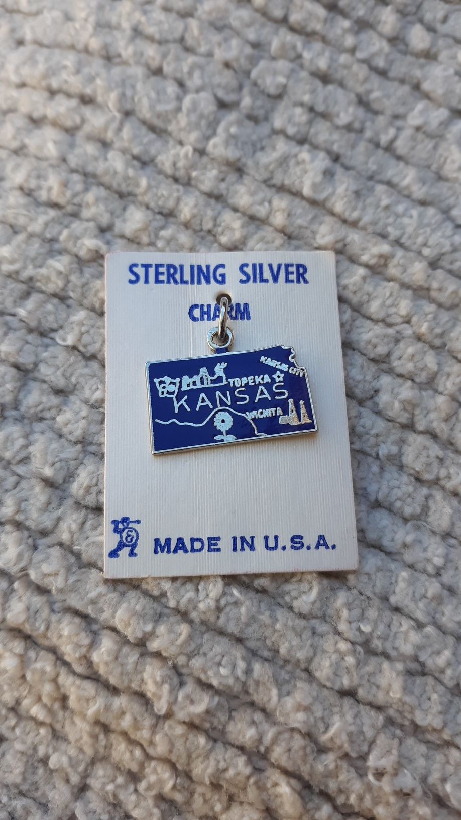 Kansas Vintage Sterling Silver Charm