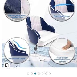 Leader Accessories Pontoon Captains Bucket Seat Boat Seat (C - White/Blue)