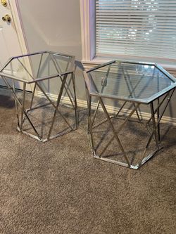 Glass coffee table set $35 for both