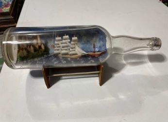 Handmade ship in a bottle decorative collectable