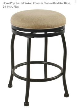 HomePop 24-Inch Round Swivel Counter Stool