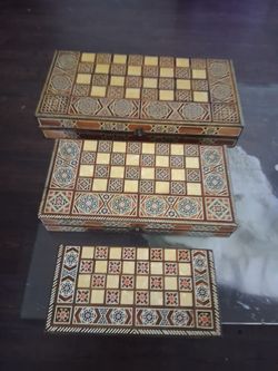 Set of 3Black gammon folding boards
