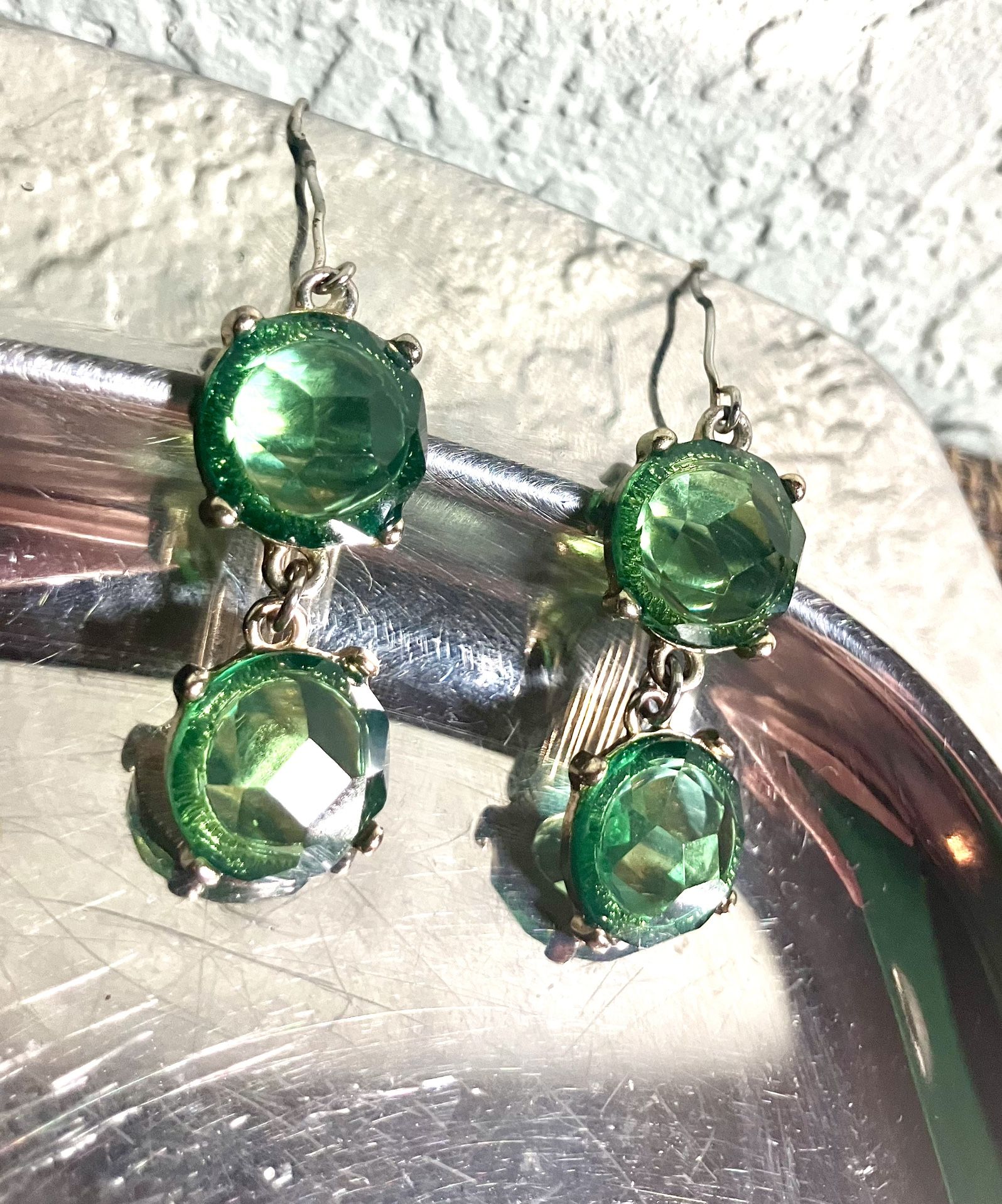 Vintage Green Amethyst Multi Facet Cut Dangling 💎