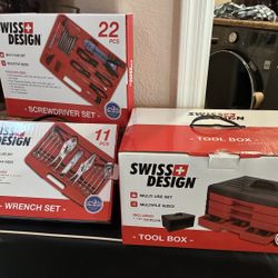 Toolbox With Screwdriver And Wrench Set 