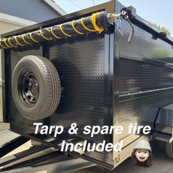 NEW HYDRAULIC DUMP TRAILER with Tarp and Spare Tire 🛞 