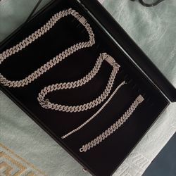 Cuban Chains And Bracelets Set