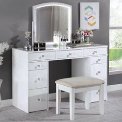 White Vanity Table Set Brand New In Box 