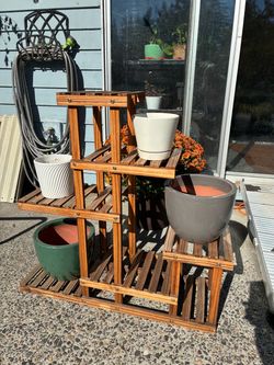 Wooden Tiered Plant Stand
