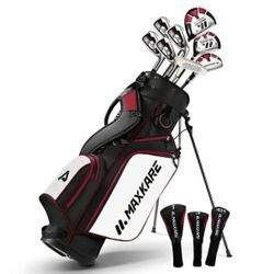 B710 $130  Women's Golf Club Set 8-Piece, Includes Driver, Stand Bag, 3 Head Covers, Right Hand, Red  Advanced Acoustic Design: The combination of adv