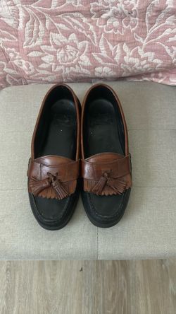 Brown and black leather dockers dress shoes . Size 8 M Used