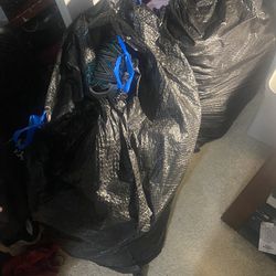 3 Big 30 Gallon Trash Bags Of Clothes 