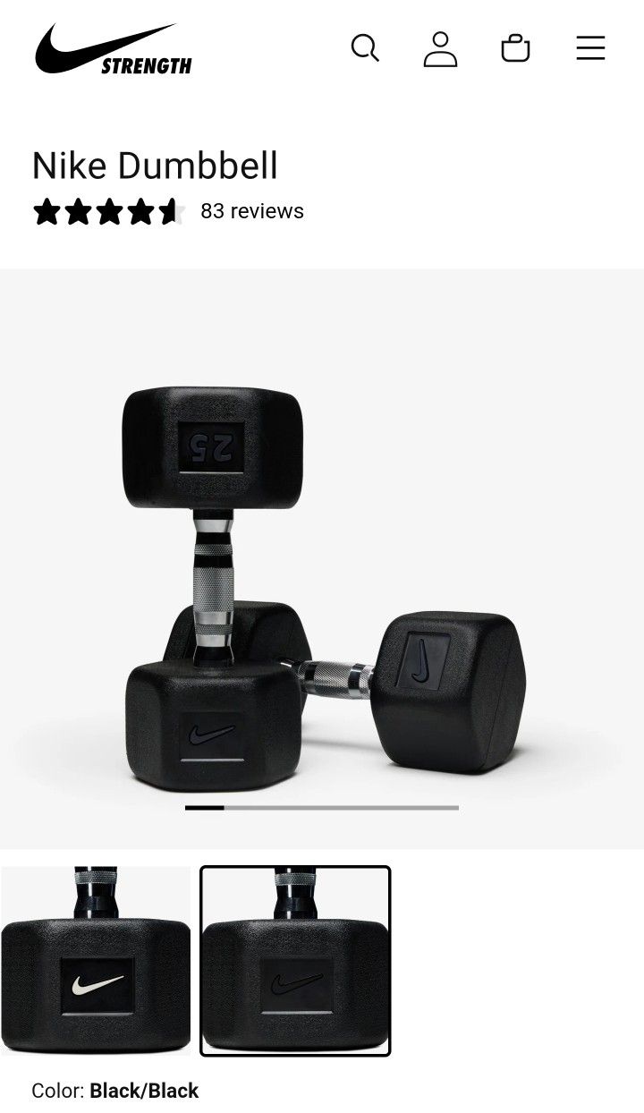 Nike Dumbbells 60, 70, 80, 90 & 100 lbs