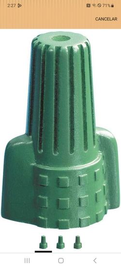 602000 Conector de cable de tierra tipo ala, verde, paquete de 500
