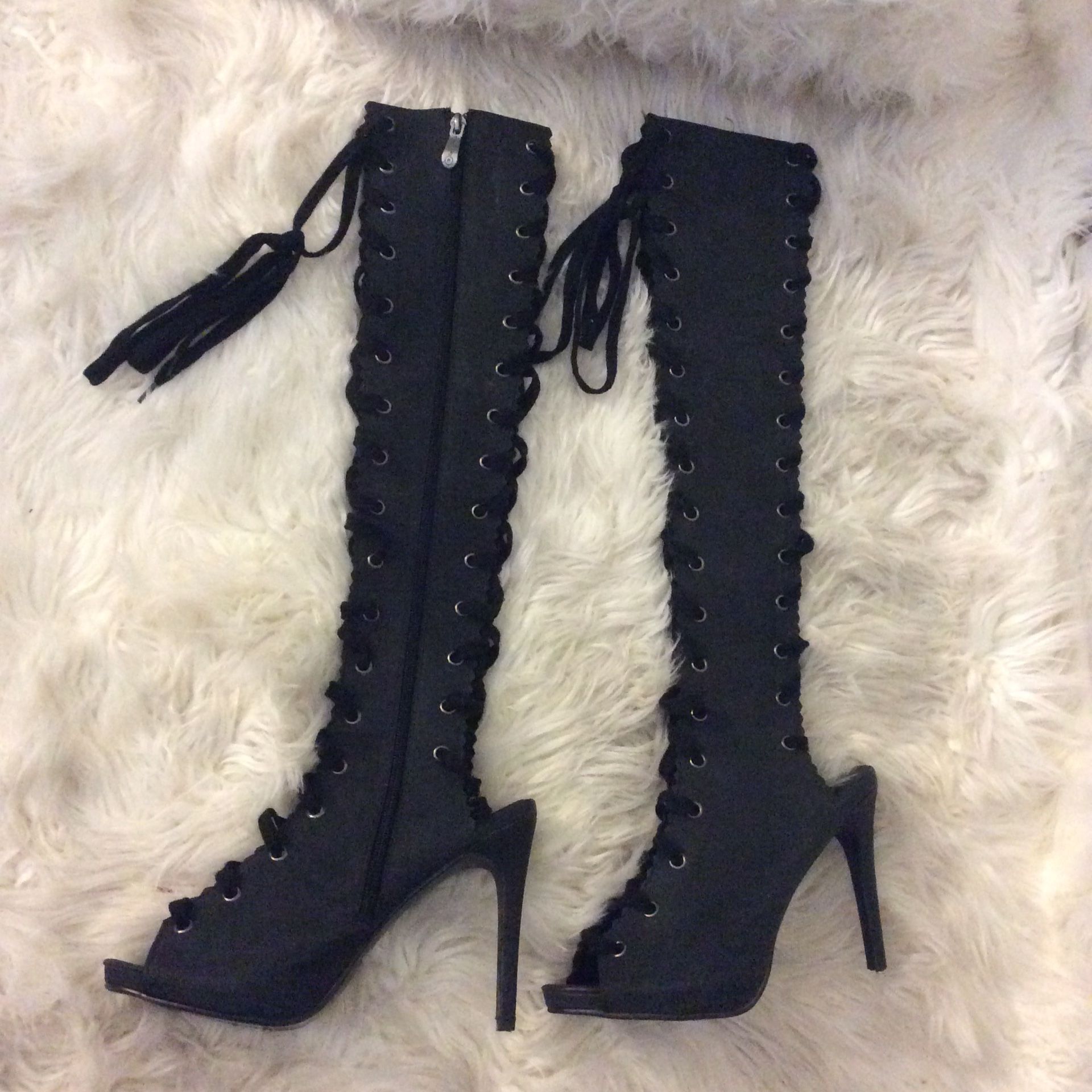 Knee high lace up boots Women Size 11