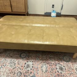 Leather Futon Couch With Removable Legs, Cat Scratches