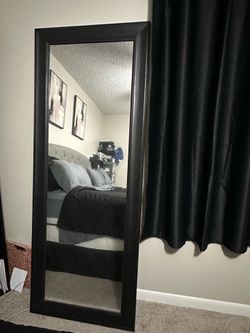 Modern Black Full Length Floor Mirror – Excellent Condition