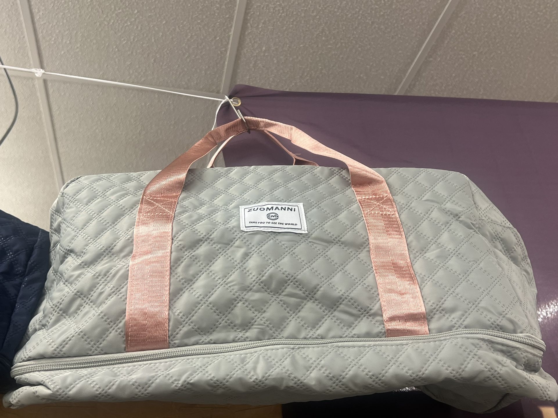 Foldable Weekend Tote Duffle Travel FASHION Bag, NAVY, GRAY, WHITE AVAILABLE