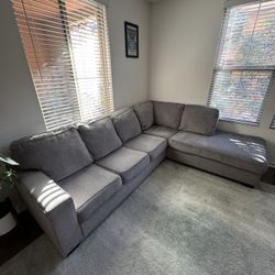 2 Piece L-Shaped Sectional Couch with Right Arm Facing Corner Chaise