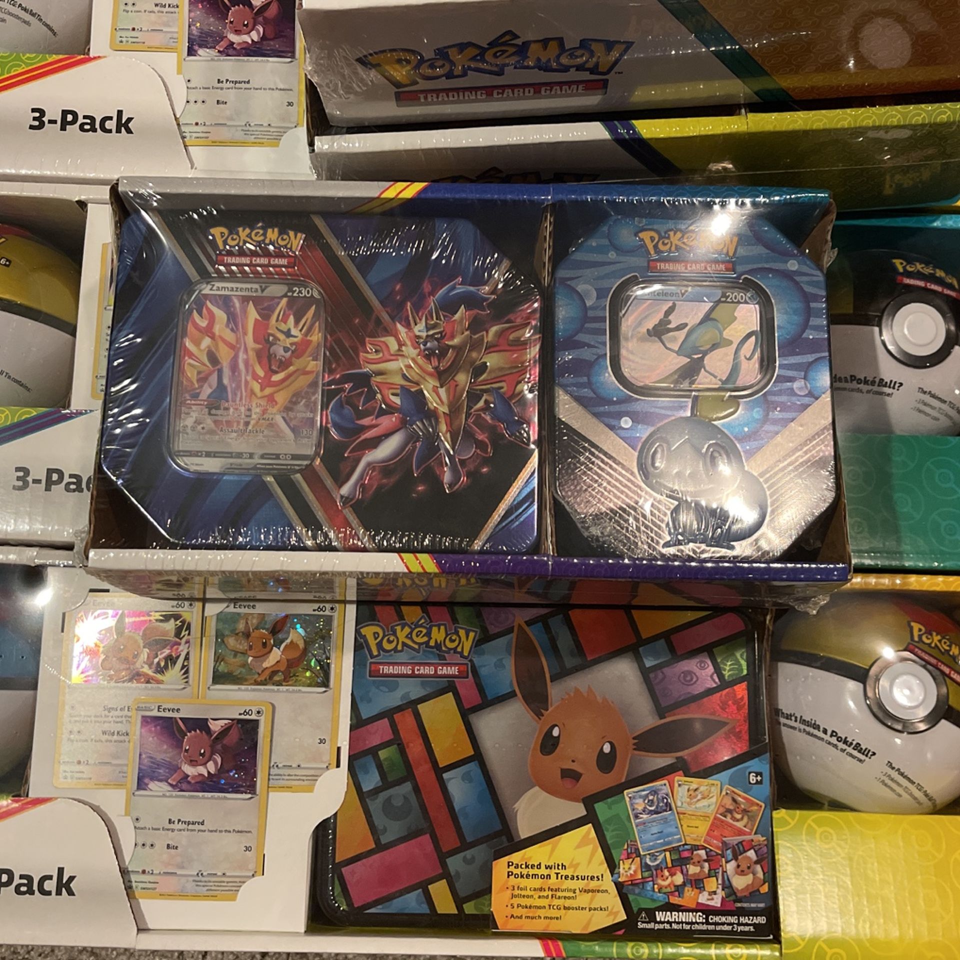 Pokemon Collector Treasure Chest Eevee 3 pack, 2 pack