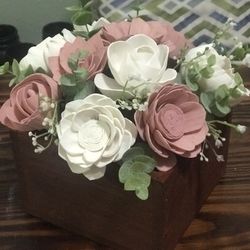 Wood Flowers Centerpieces