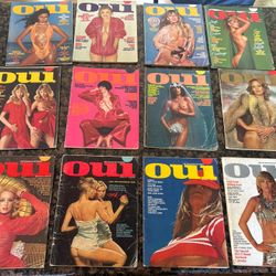 Lot of 12 Vintage Adult Magazines "Oui" from the 1970's