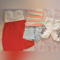 Womans Summer neon 90s clothing bundle (4pc set) Medium