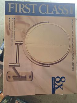 Jerdon "First Class" 8x magnifying wall-mount swivel mirror