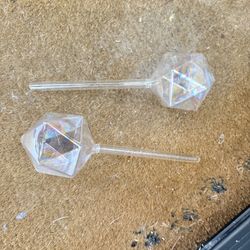 diamond-shaped glass self-watering globes