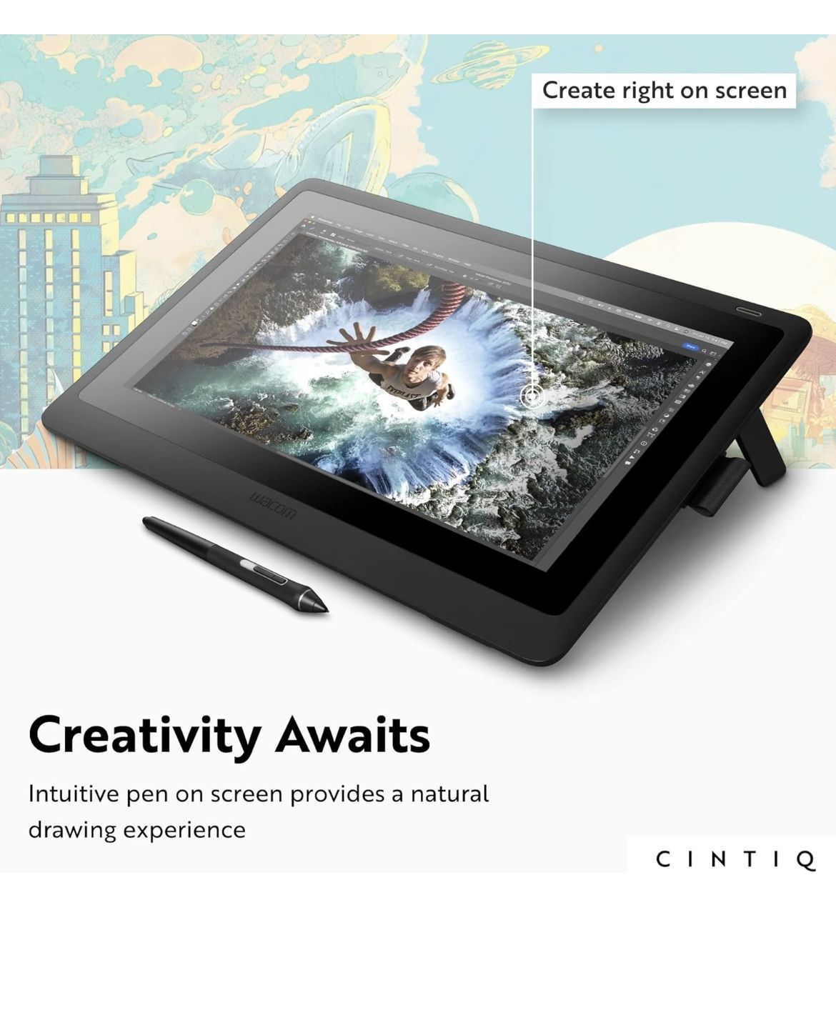 Wacom Cintiq 16 Drawing Tablet with Screen, Full HD Display