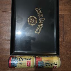 Jack Daniels Vintage Drink Tray(coors Banquet For Scale)