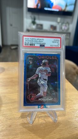 Jackson Holiday 2024 Topps Update Blue Holo Foilboard Rookie #599/999 PSA 10. $40