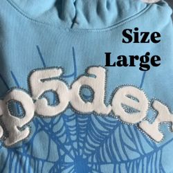 Sp5der Sky Blue Hoodie