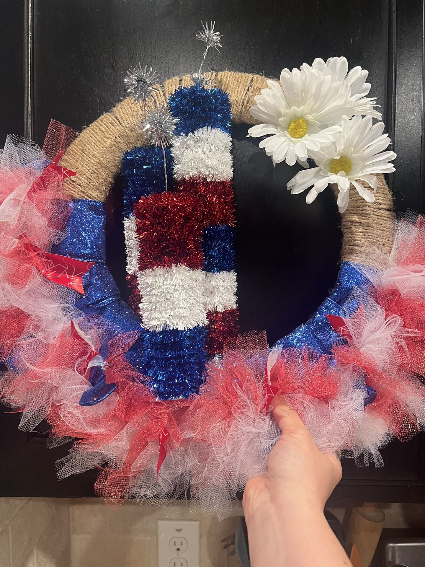 Door Wreath Red White And Blue