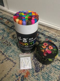 48-Color Dual Tip Brush and Fineliner Marker Set