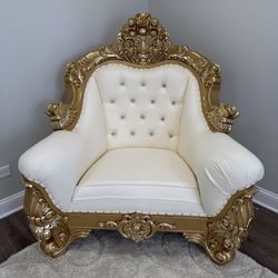 White And Gold Armchair