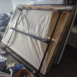 Queen Size Bed Box Metal Frame 