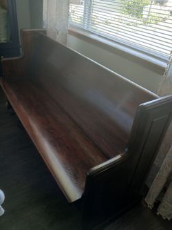 VINTAGE WOOD CHURCH PEW