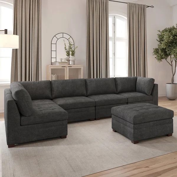 Thomasville Tisdale Modular Sectional 6-piece Dark Gray with Storage Ottoman $799.99