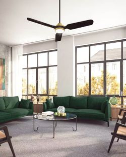 60 in. 3-Blades Indoor Ceiling Fan in Gold and Black with Remotel
