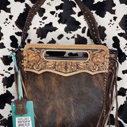 Montana West Western Tooled Hair-On Collection Concealed Carry Hobo