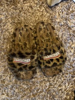 cheetah balenciagas slides