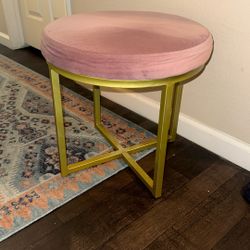 Pink And Gold Stool/ottoman