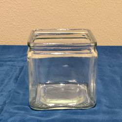Vase Square Clear Glass Jar Style