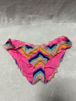 blue purple yellow rushing swim Bikini Bottoms medium