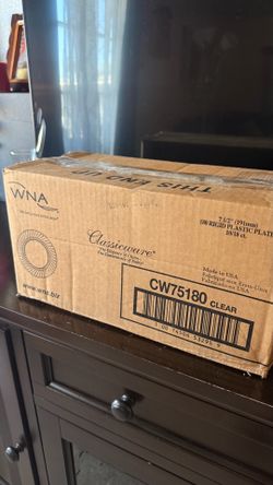 180 clear, 7.5-inch rigid plastic plates from WNA's Classicware line
